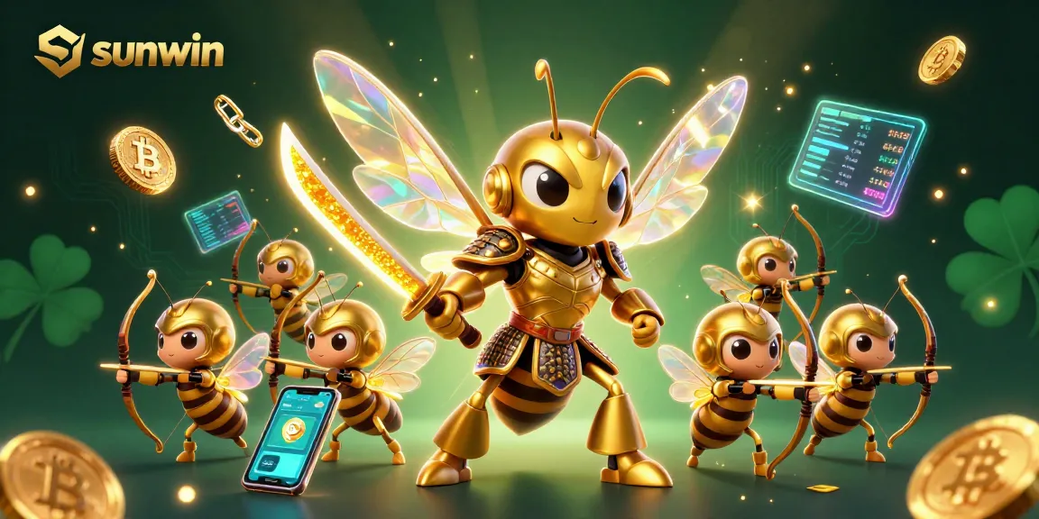 Experience thrilling action with sunwin's 3D hornet samurai and crypto-themed casino elements.