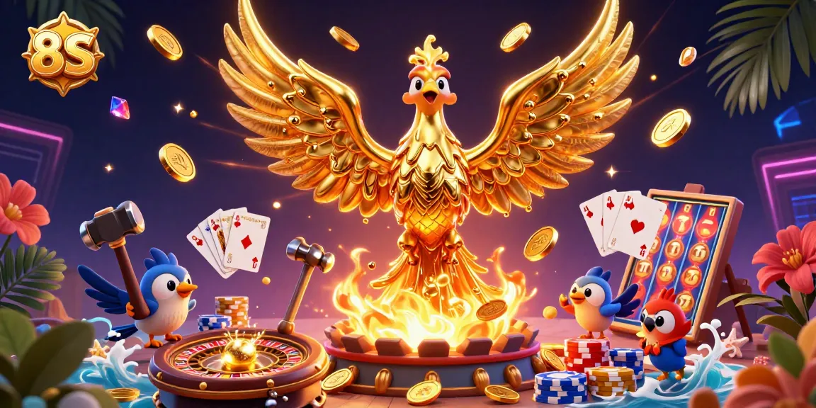 Experience exhilarating gameplay with 8S featuring a molten gold phoenix and dynamic casino elements.