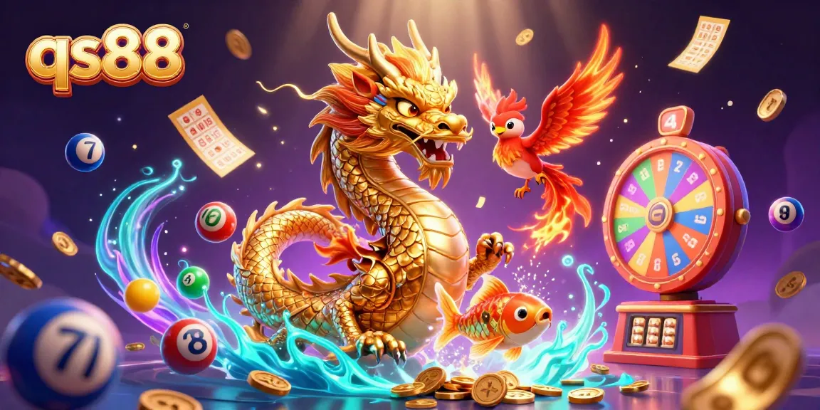 Experience thrilling jackpots with qs88 in vibrant casino-themed illustration featuring fantasy characters.