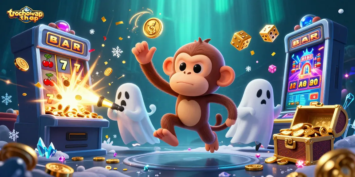 Engage in the thrilling world of trochoi-thap with golden coins, dynamic characters, and jackpot excitement.