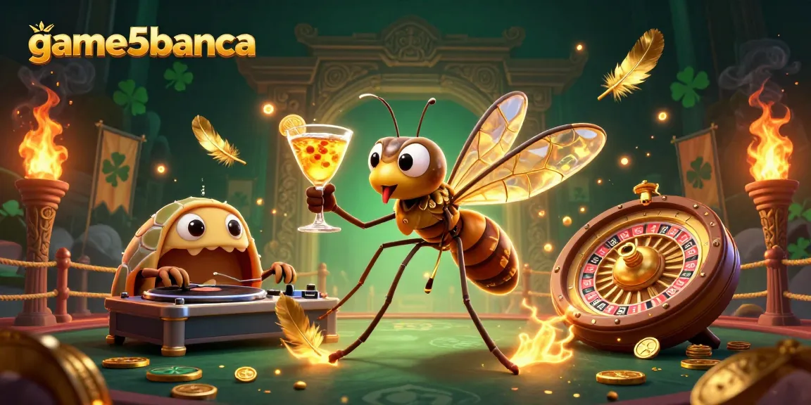 game5banca invites players to spin the golden roulette wheel in a vibrant casino scene.