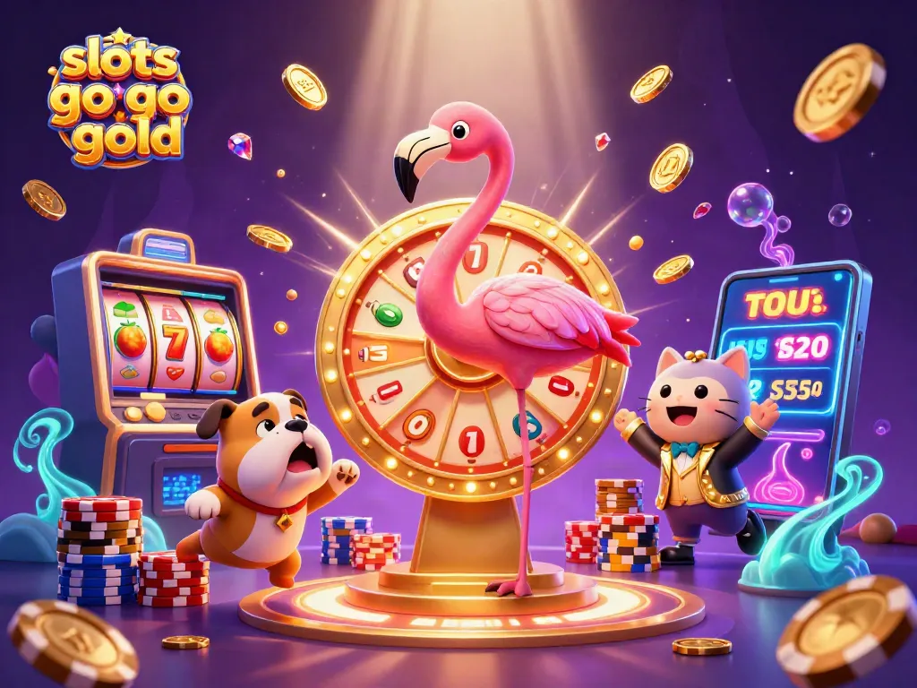 Spin and win at slots like go go gold with vibrant casino characters amid cascading rewards.