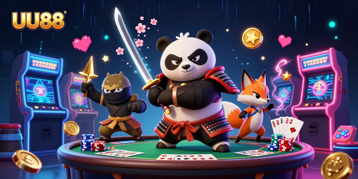 UU88 gamers enjoy thrilling poker action with vibrant characters in a rich 3D casino scene.