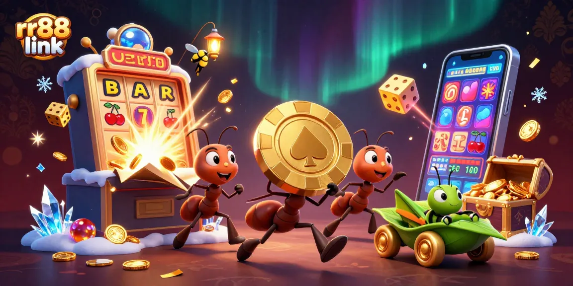 Experience the excitement of RR88 link with this dynamic heist scene featuring gambling elements in 3D style.