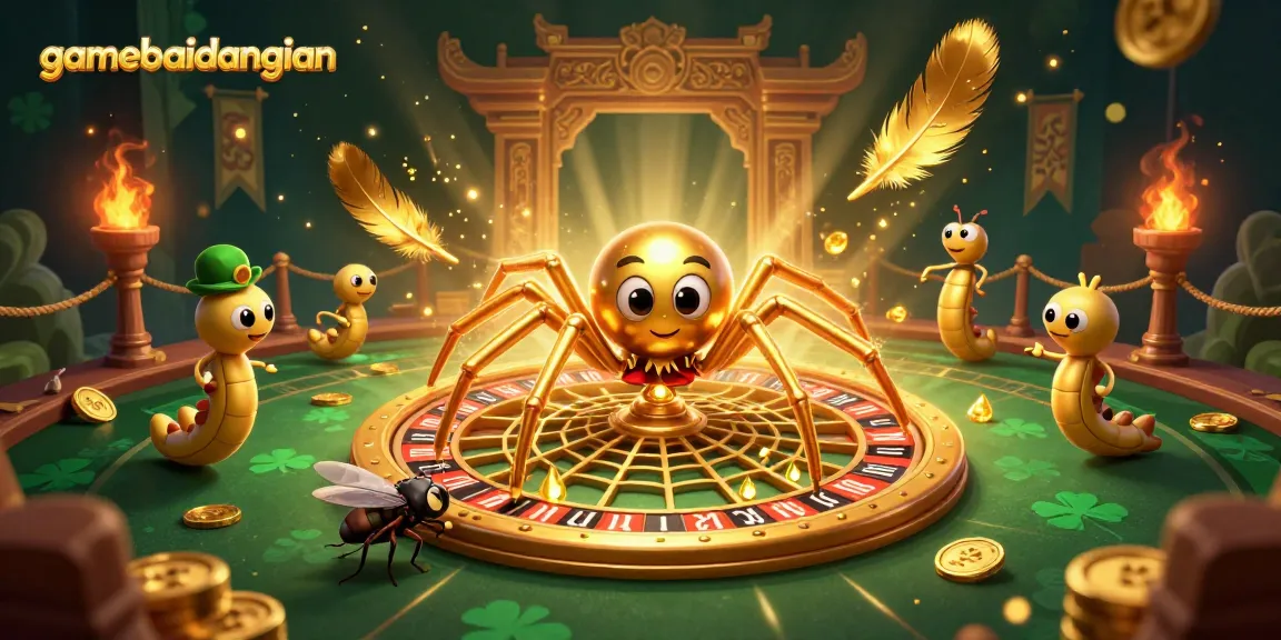 Engage in thrilling gaming action at gamebaidangian with a dramatic scene of a spider croupier.