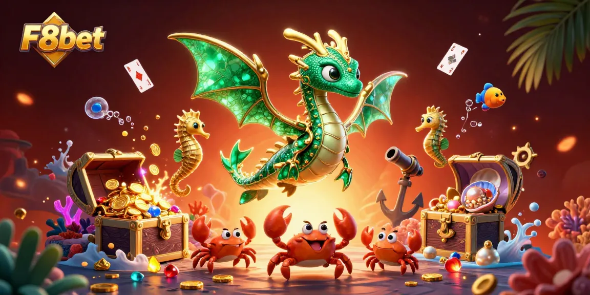 Experience thrilling wins at F8bet with this vibrant underwater casino adventure illustration.