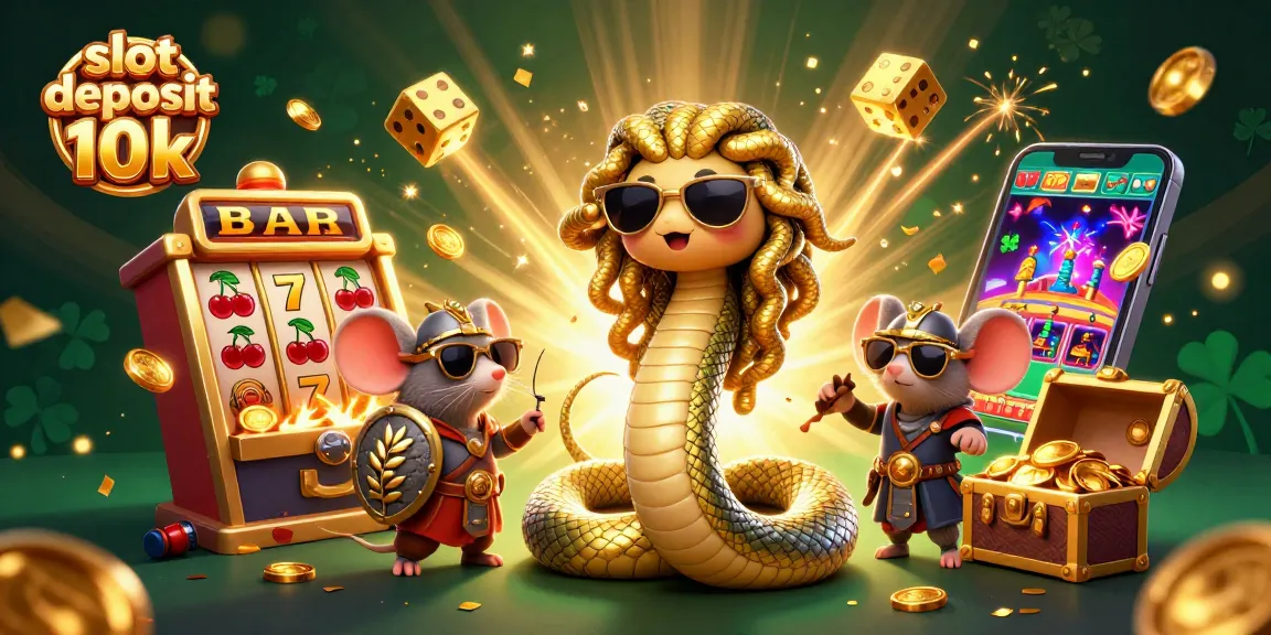 Experience winning strategies with slot deposit 10k in a vibrant, engaging casino illustration.