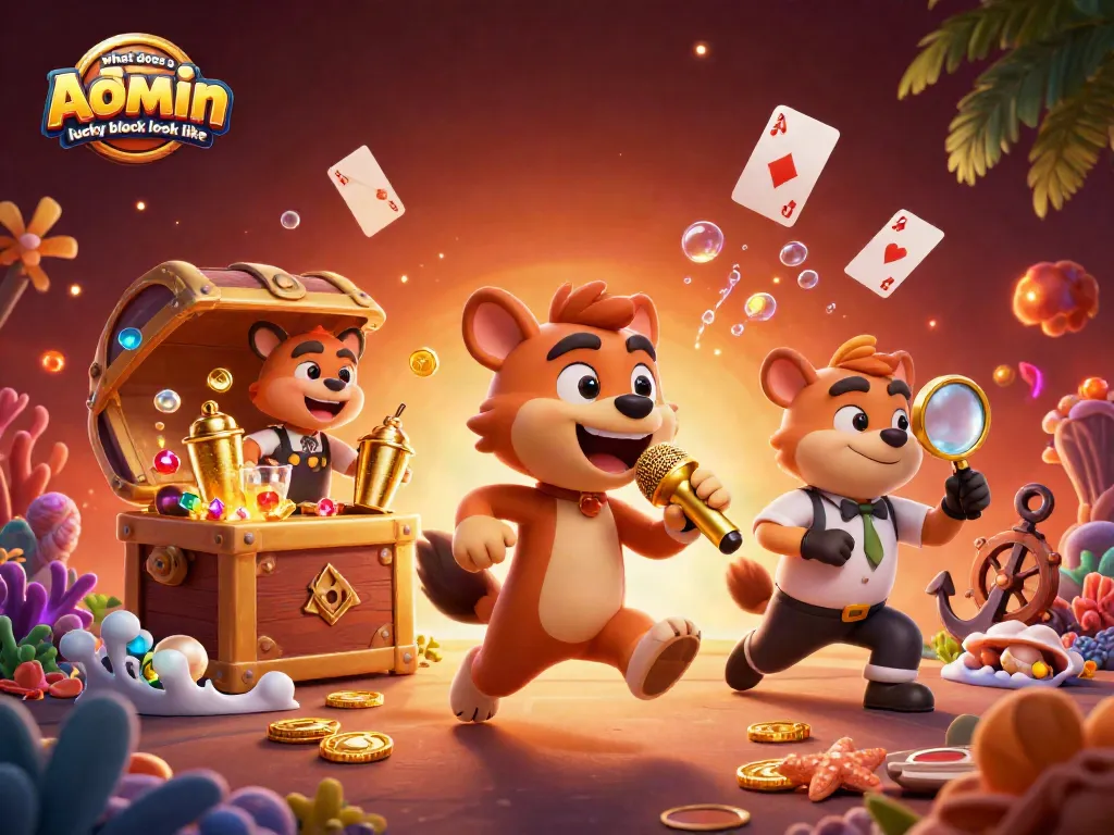 Experience the vibrant casino scene featuring what does a admin lucky block look like with lively characters surrounded by sparkling game elements.