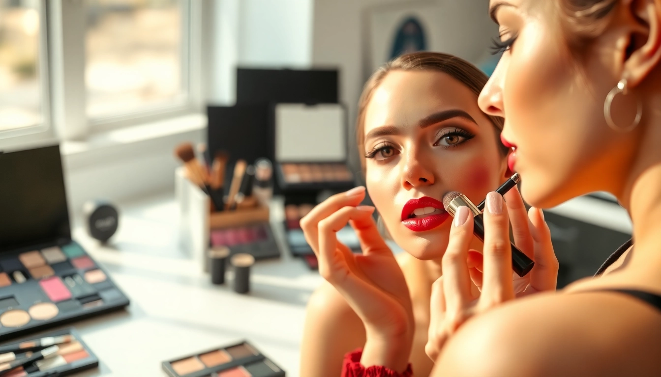 Highlighting makeup wholesale products through a vibrant beauty scene.
