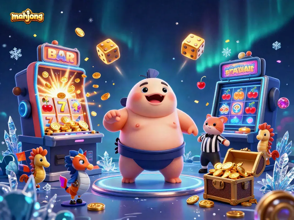 Experience mahjong excitement with a dynamic underwater casino scene filled with vibrant characters and casino elements.