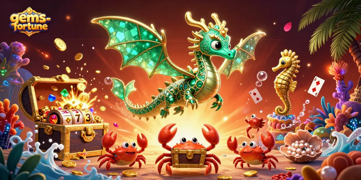 Experience the thrill of gems-fortune with dynamic casino elements and vibrant 3D illustrations.