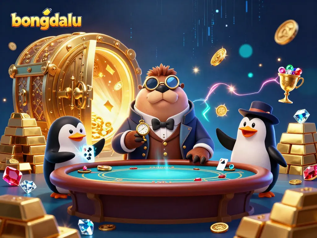 Bongdalu enhances your gameplay with vibrant underwater poker action featuring a jolly walrus, penguin dealer, and bluffing pufferfish.