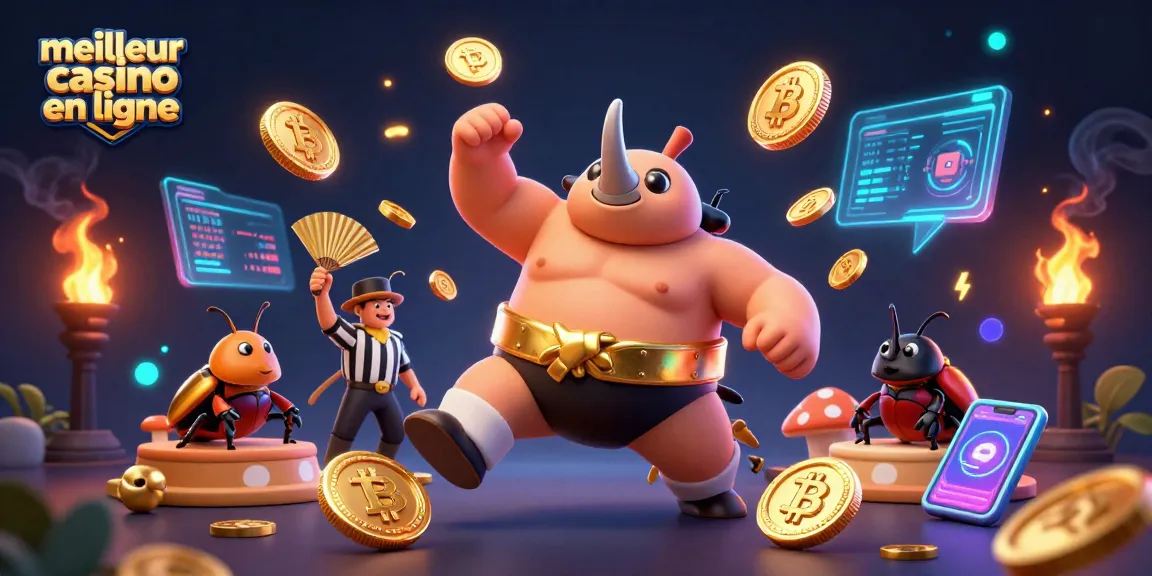 Jouez au meilleur casino en ligne avec des personnages excentriques et des éléments de jeu animés dans une scène dynamique.